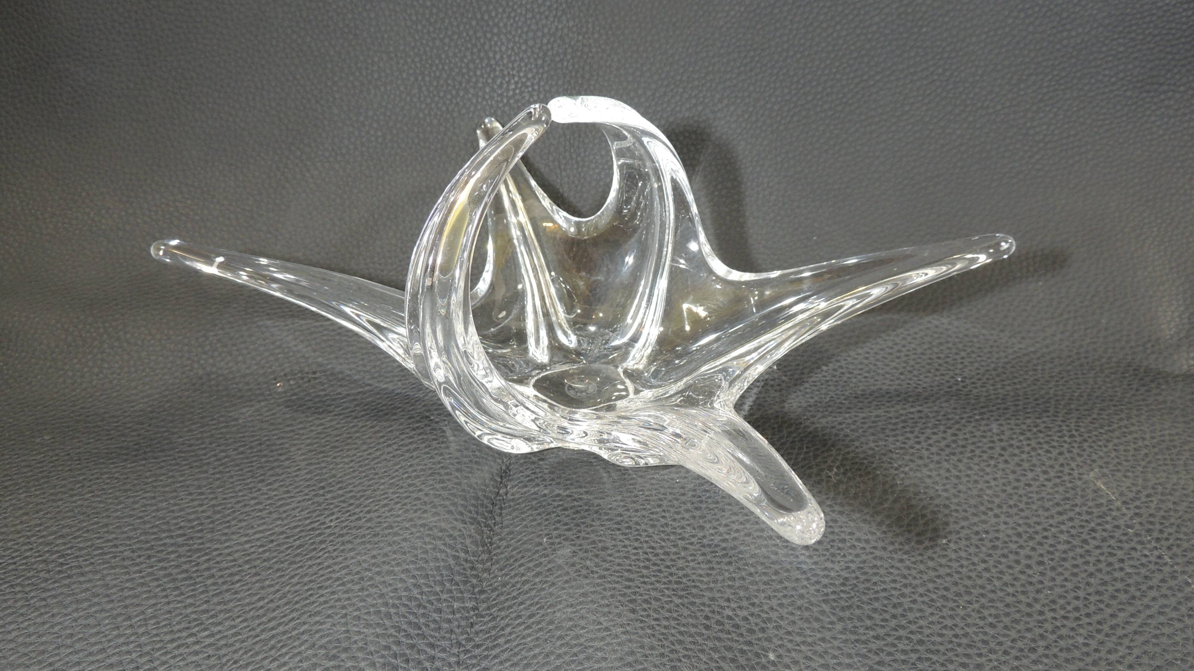 Crystal fruit bowl / signed / Vintage