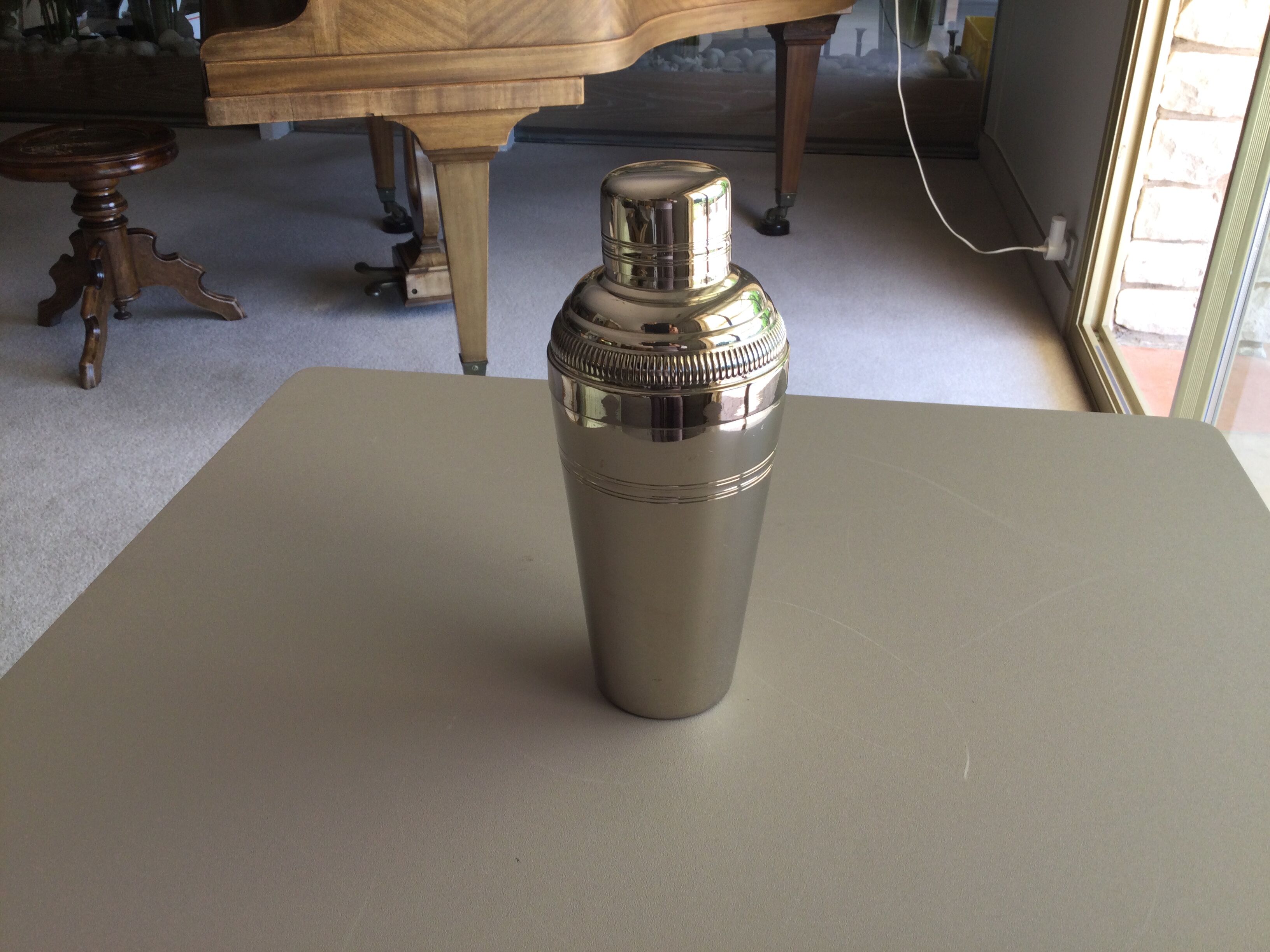 Silver metal shaker