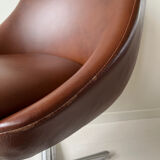 Swivel armchair 70s imitation leather