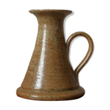 Vintage handheld stoneware candle holder, Scandinavian decorative object