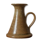 Vintage handheld stoneware candle holder, Scandinavian decorative object