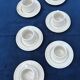Set of 6 old Pillivuyt porcelain bistro coffee cups, white speckled 9cl