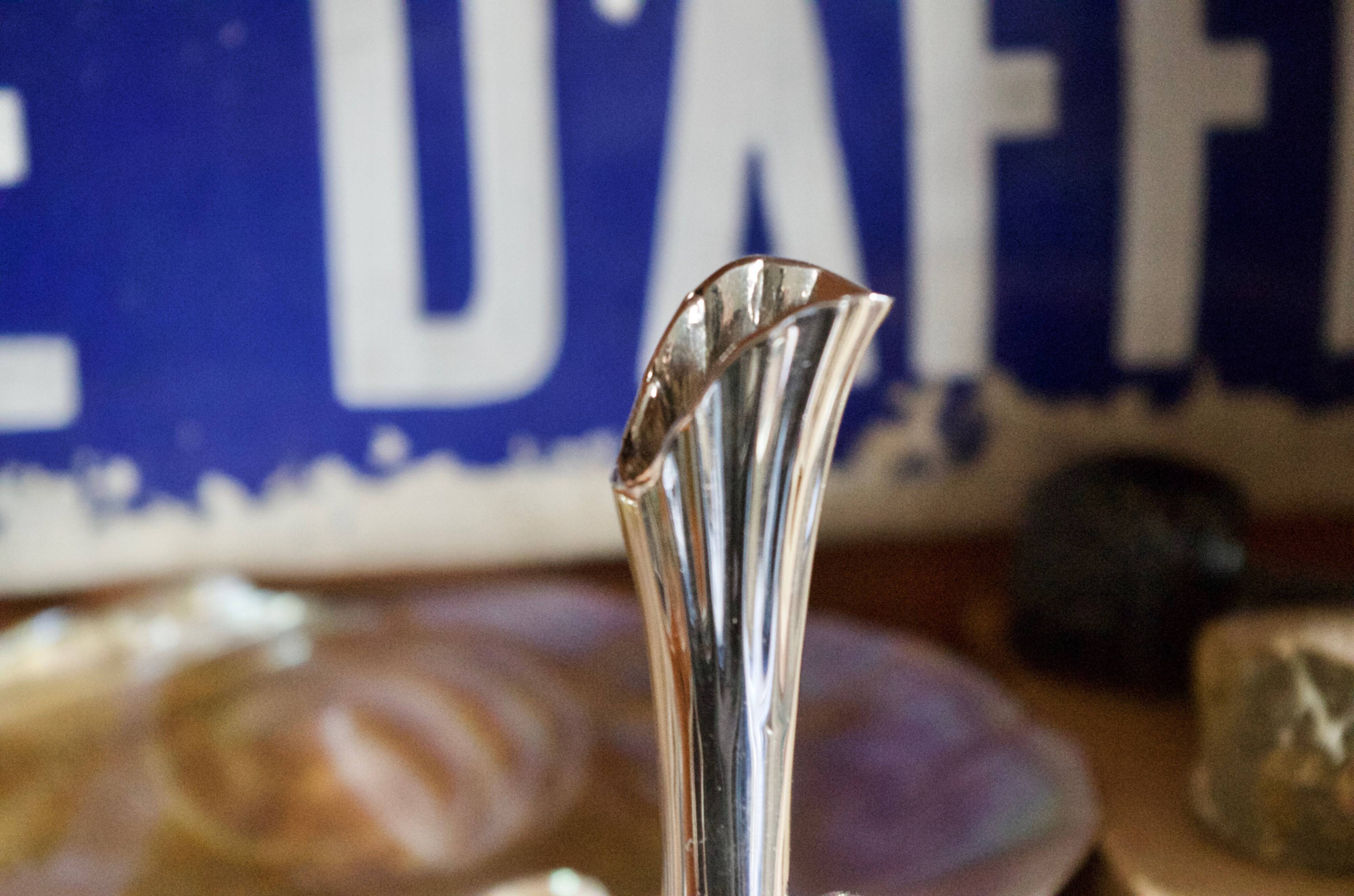 Small vintage Art Deco vase in silver metal
