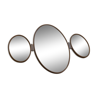 Miroir triptyque vintage 1960 59x86cm