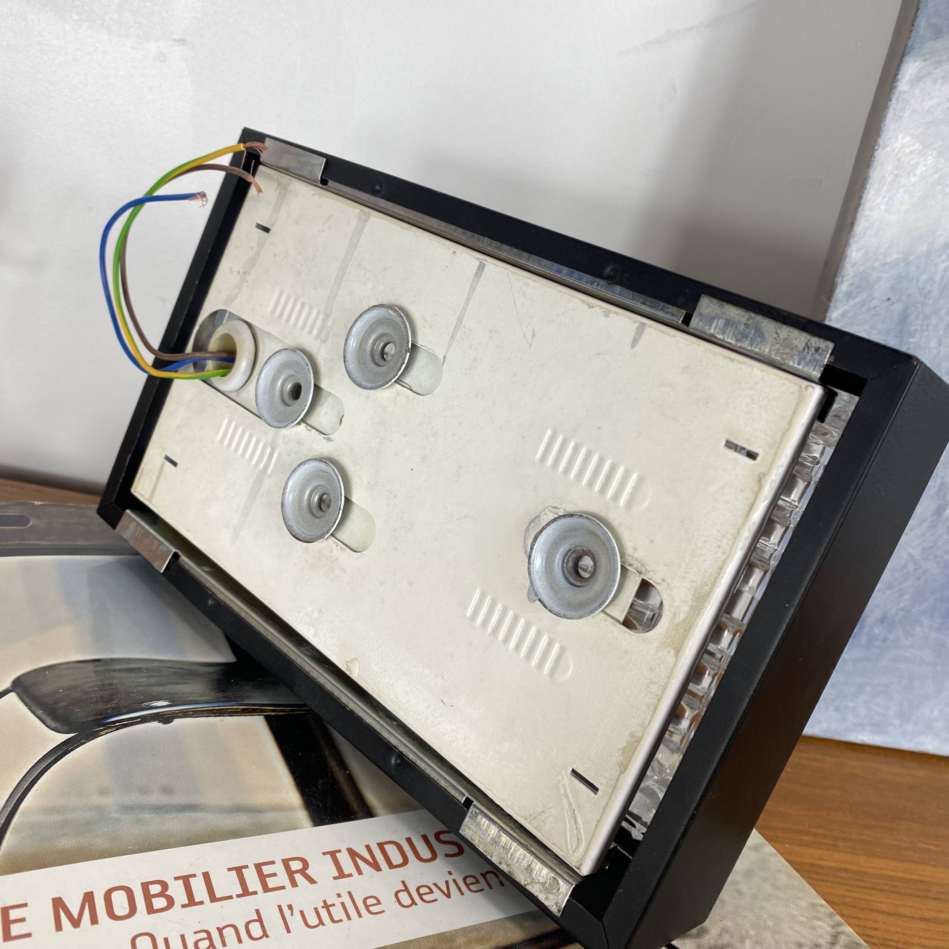 Rectangular wall light in moulded glass Wila Leuchten 1960