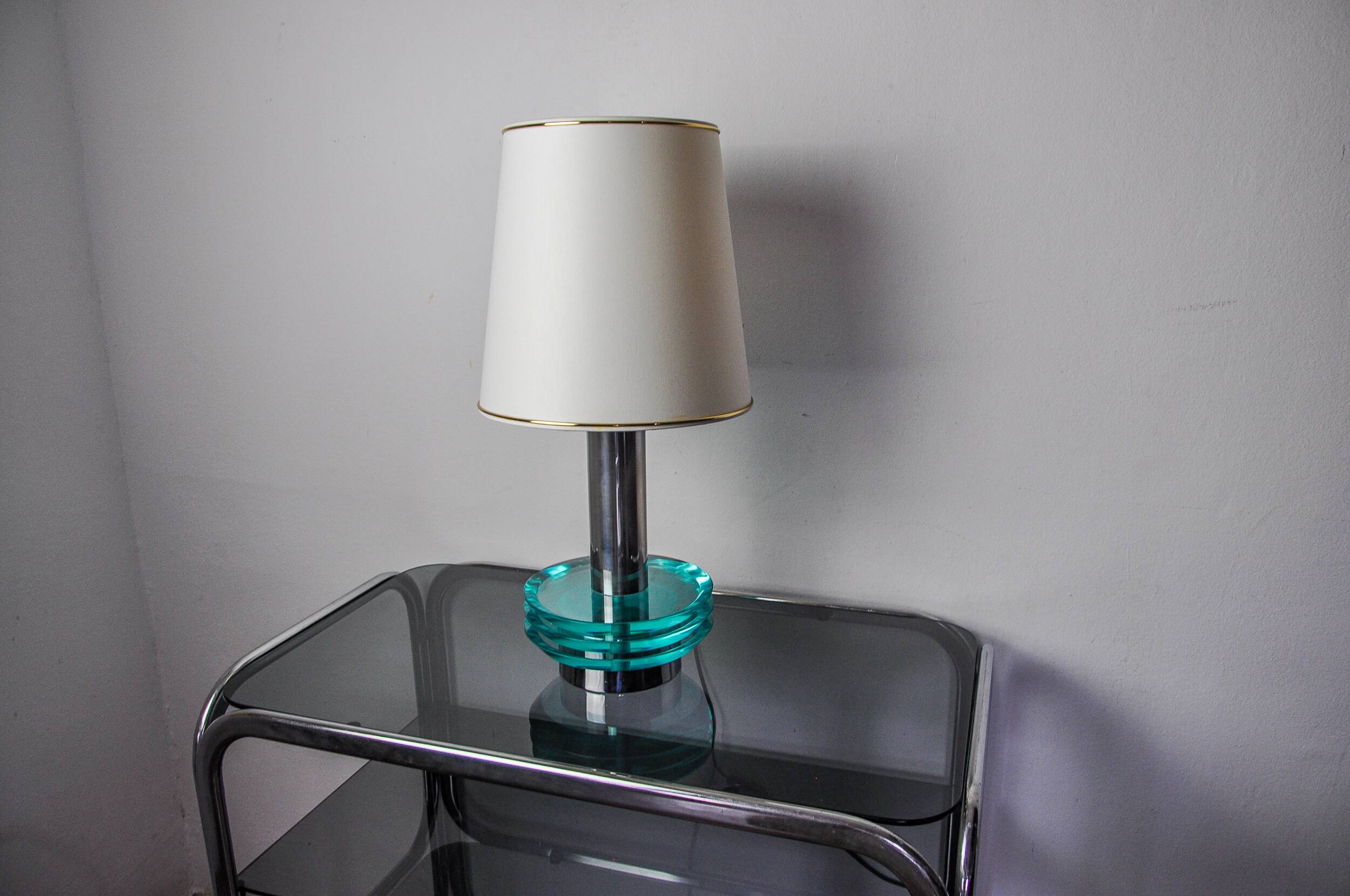 Lampe space-age par Zero Quattro, verre de murano bleu , Italie, 1970