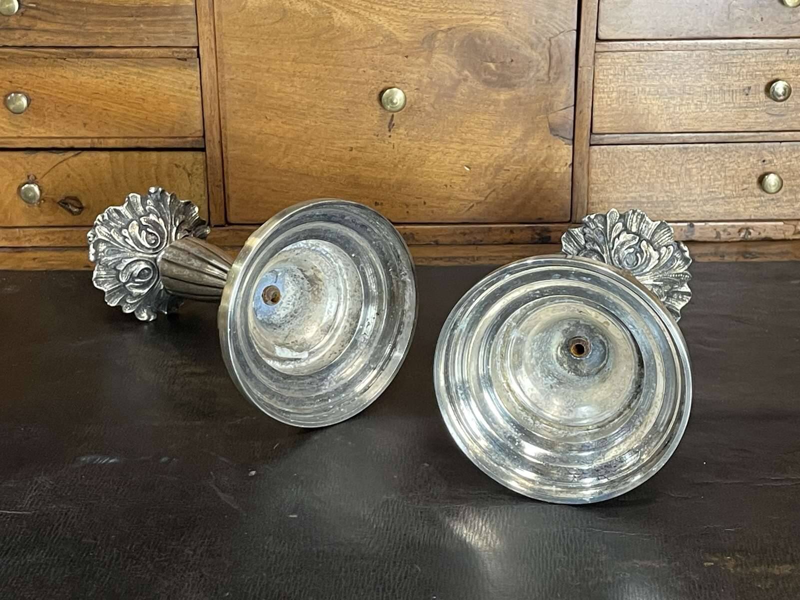 Pair of 1930s silver plated candlesticks