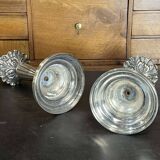 Pair of 1930s silver plated candlesticks
