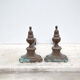 Vintage fireplace channels, cast-cast and bronze chenets