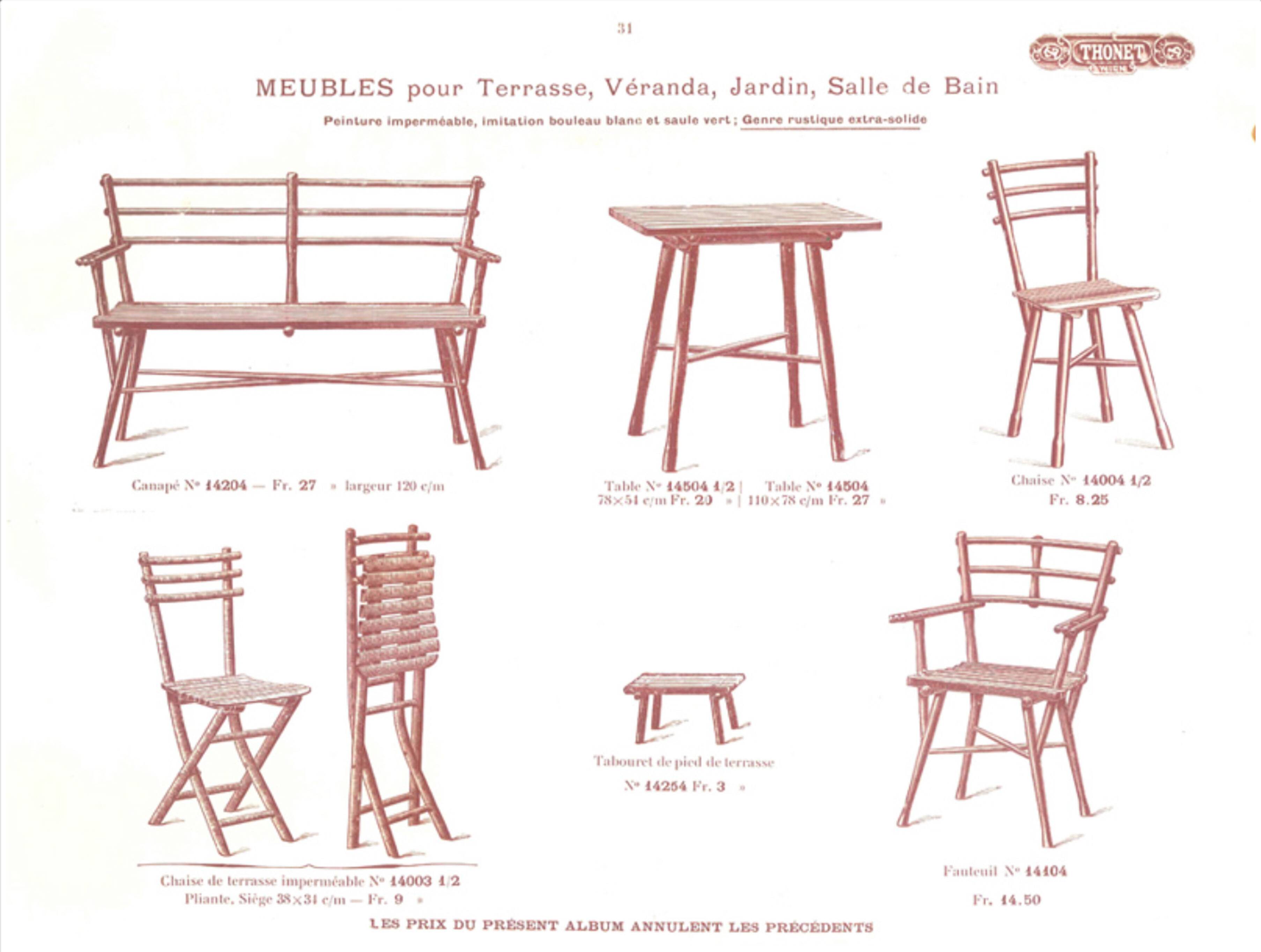 1920's Folding Garden Chair by Gebrüder Thonet