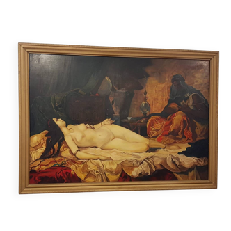 The Odalisque painted on wood 155x110cm