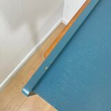 Vintage modernist desk in petrol blue, 1950s/60s.