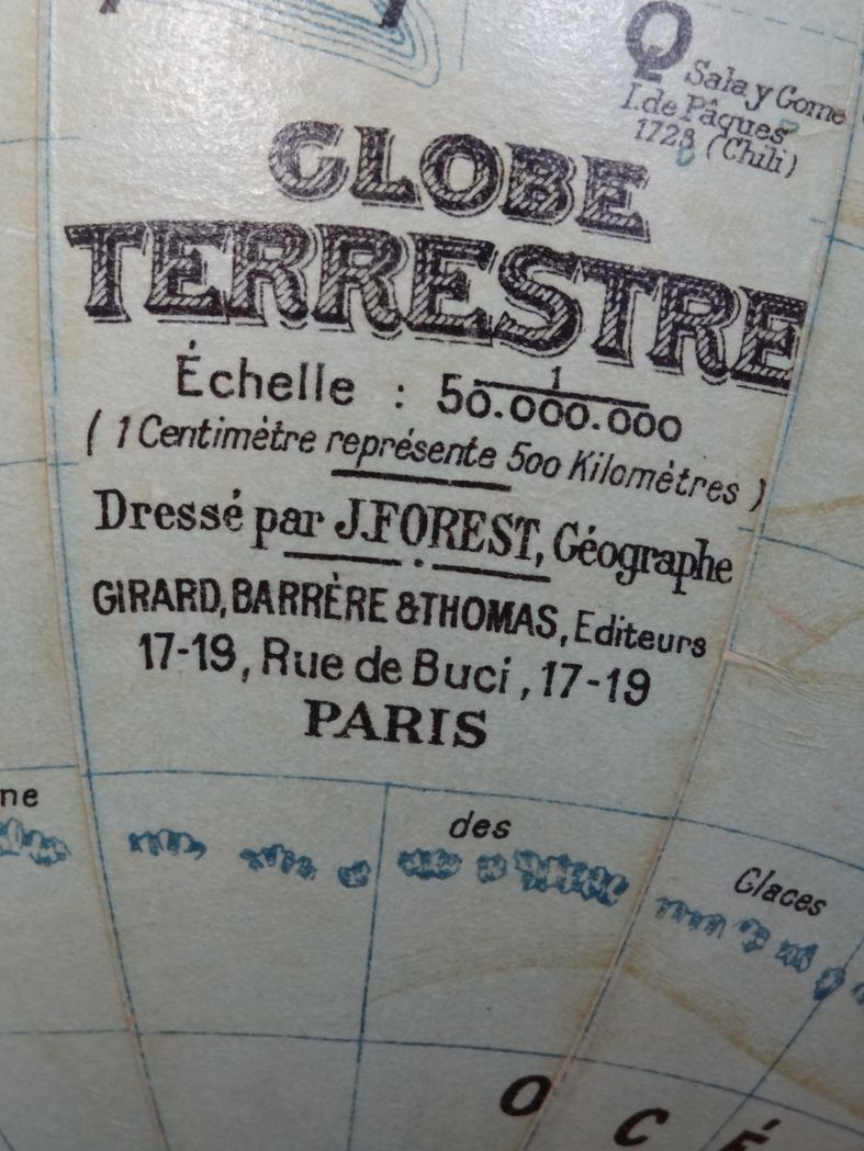 Earth Globe Forest end 19th H39 cm