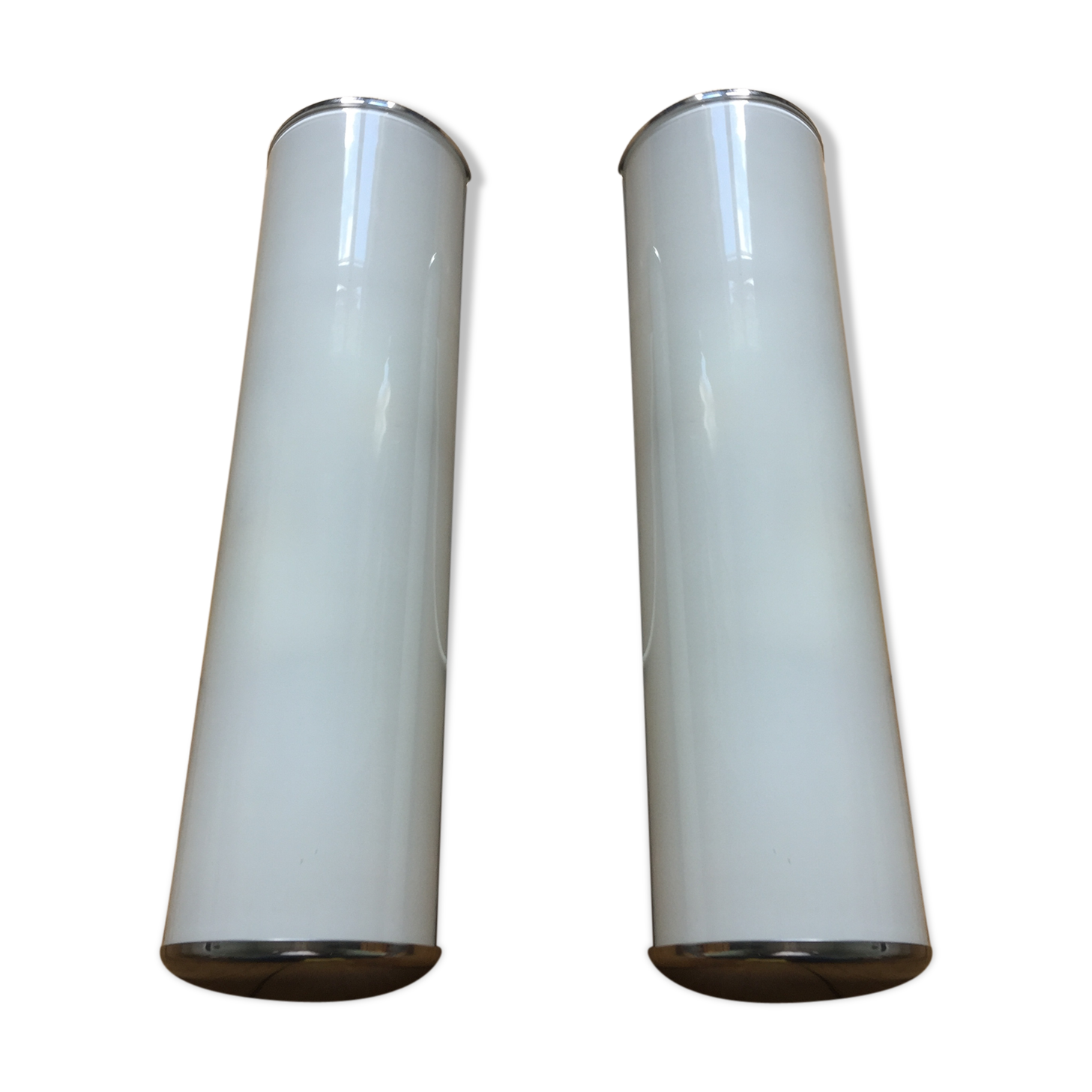 Pair of modernist wall light bauhaus minimalist tube half cilindre