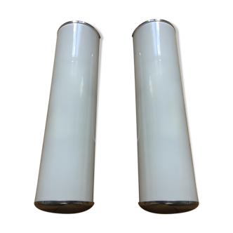 Paire d'appliques moderniste bauhaus minimaliste  tube demi cilindre