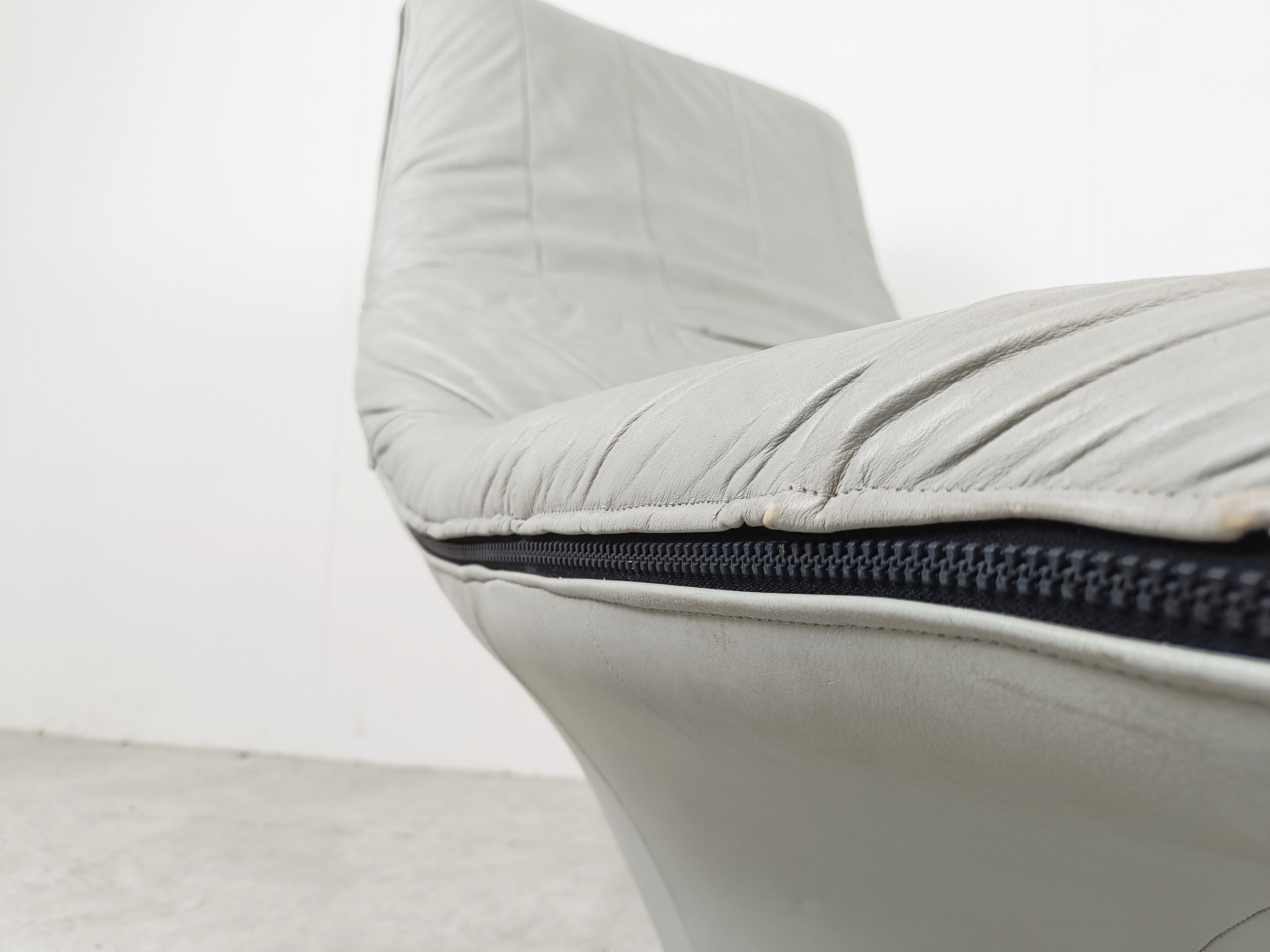 Vintage leather lounge chair by Gerard van den Berg, 1970s