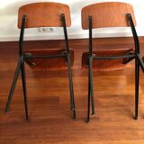 Set of 4 vintage chairs and design feet compass Marko by Kooistra