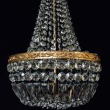 Bronze and crystal hot air balloon chandelier