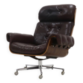Leather and Rosewood Lounge Chair by Martin Stoll for Giroflex 1960s