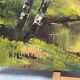 Oil on canvas, "Autumn lake landscape", Signed H. Michel
