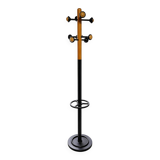Unilux vintage coat rack – black metal and wood – 80s/90s design
