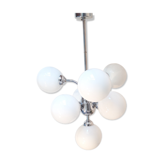 Lustre chromé 6 globes