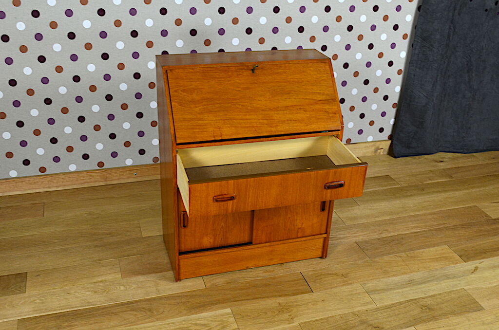 Secretary scandinavian teak gold vintage 1960