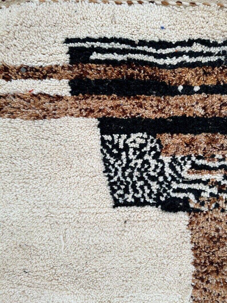 Handmade traditional pure wool Berber rug size 2/3m.