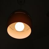 Suite of 3 vintage orange pendant lamps 70s