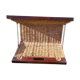 Logs holder in rush and wooden handle