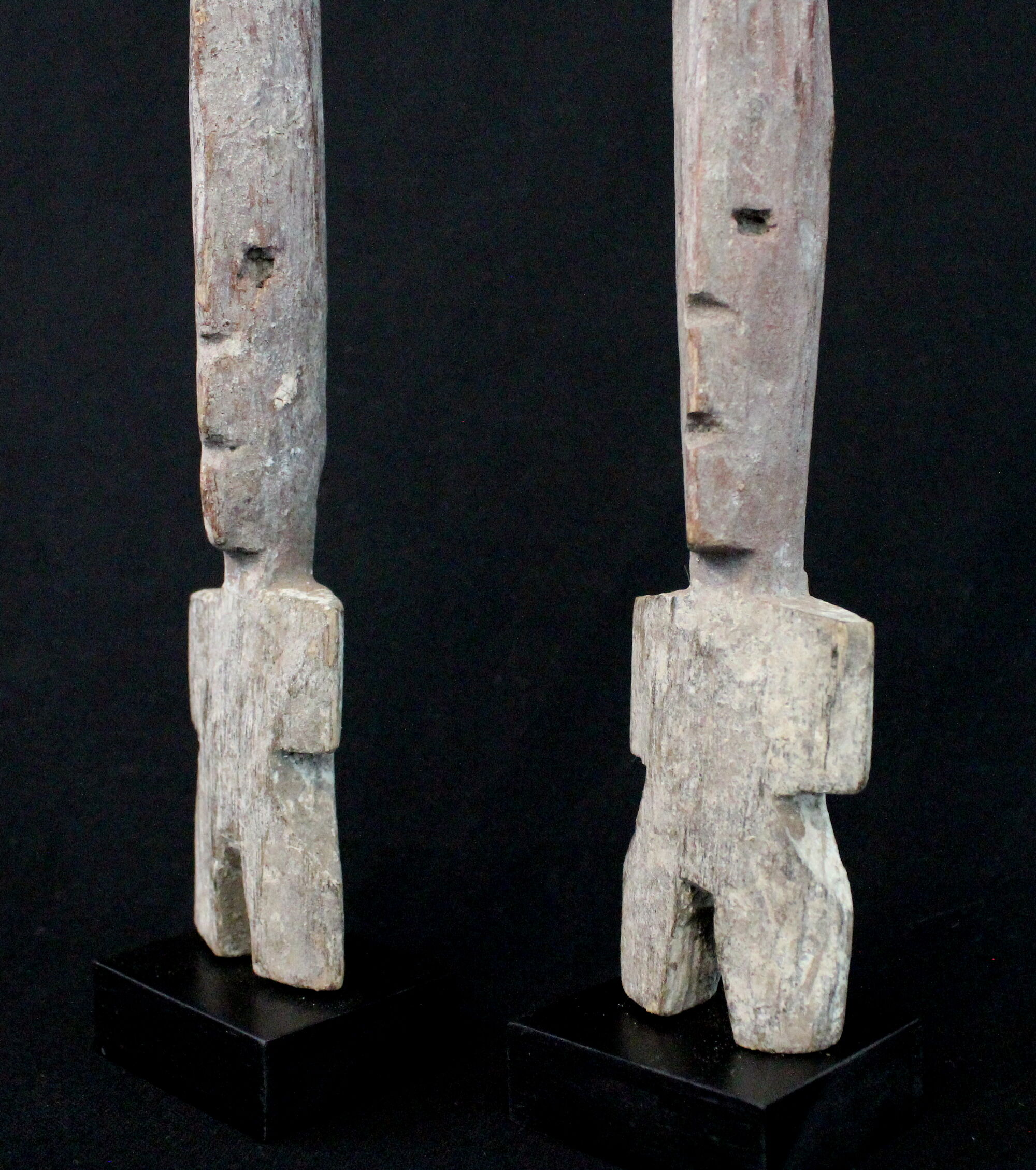 Pair of Adan Fetishes on Bases - Ghana, African Tribal Ethnic Art