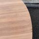 Renovated round extendable Scandinavian dining table in teak, 153cm.