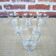 6 old transparent glasses with gold bands H 8 cm