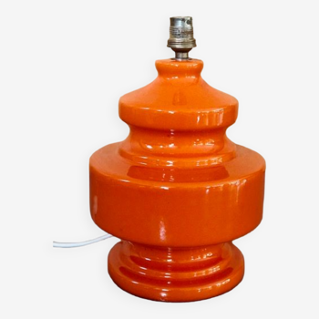 Orange ceramic lamp stand