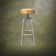 Adjustable industrial stool in chrome metal and beige leather – 1950s 60s
