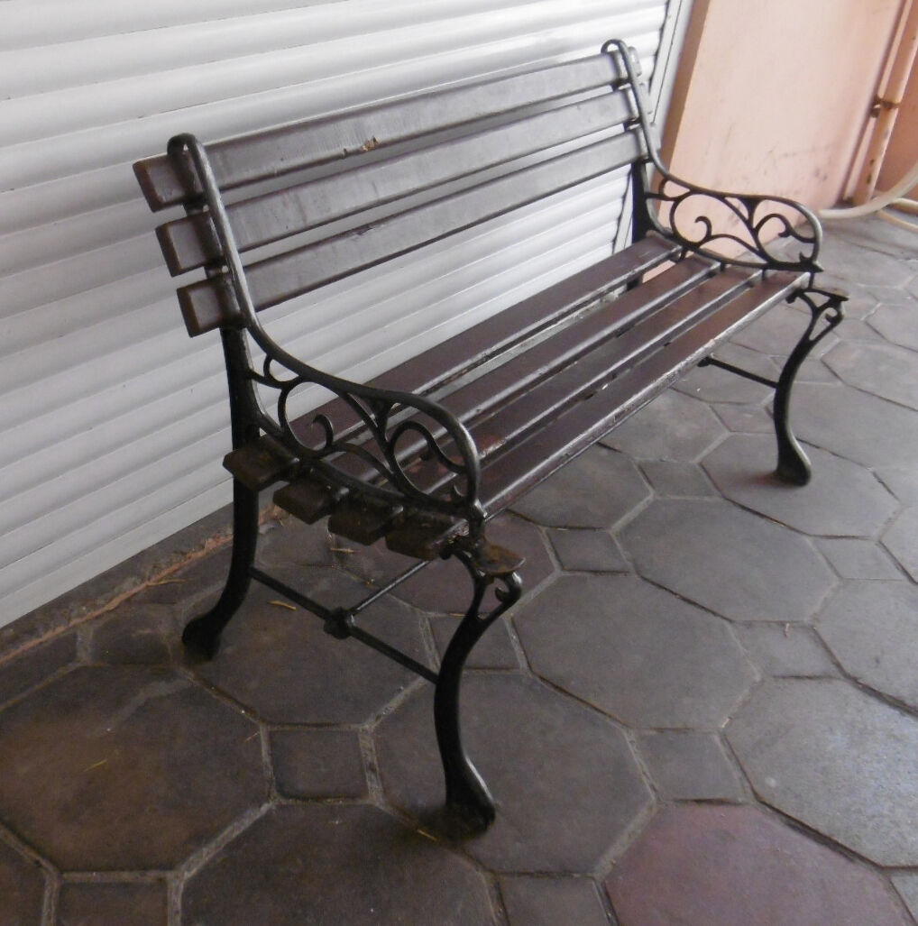 Old garden bench - wood and cast iron