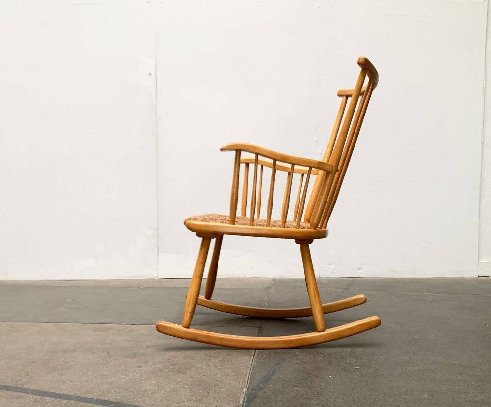 Mid-Century rocking chair model WK-S 7 in beech by Arno Lambrecht for Wk Möbel, 1950s.