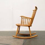 Mid-Century rocking chair model WK-S 7 in beech by Arno Lambrecht for Wk Möbel, 1950s.