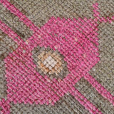 Neutral color handmade runner rug 317x87cm