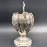 Fleuron - Christofle - Vintage caviar spoon display "Flower of Poseidon" in silver metal