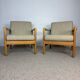 Pair of vintage wooden armchairs
