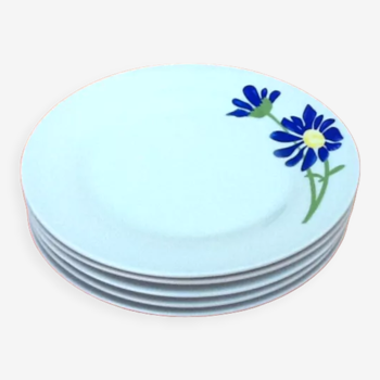 5 assiettes porcelaine à décor floral
