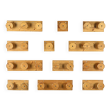 Set of solid pine wall hooks, France, circa 1970