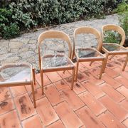 Set of 3 chairs + 1 stool baumann model gondole light oak reinterpreted