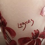 François Théodore Legras ovoid vase with flower decoration Rubis Art Nouveau