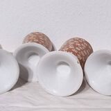 Mazagrans Coffee Cups Set of 4 with Salmon Pink Floral Decor