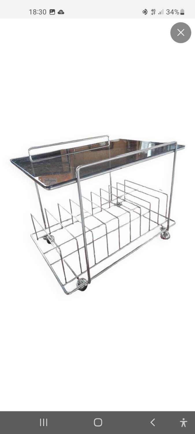 Vinyl serving trolley