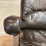 Fauteuil et son ottoman en cuir, 1960