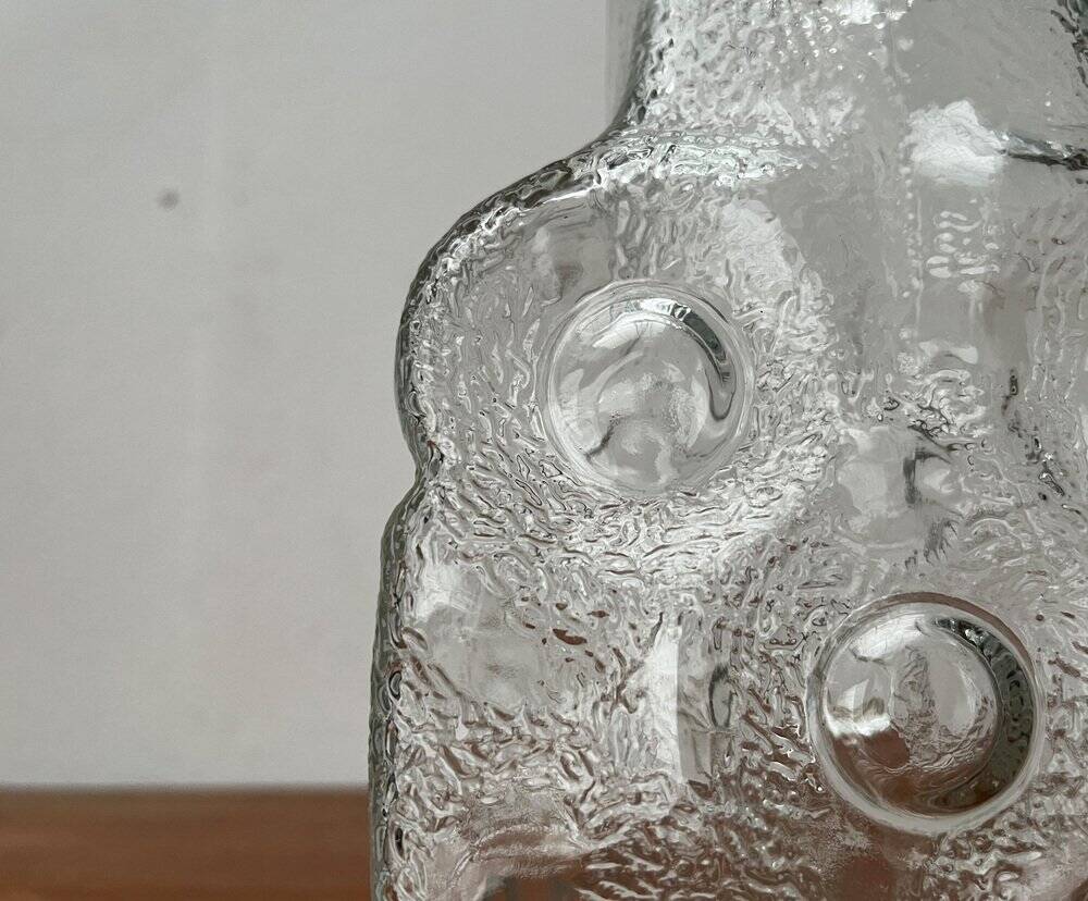 Vintage German glass vase model on the rocks by Lars Hellsten for Walther Glas, 1970s.