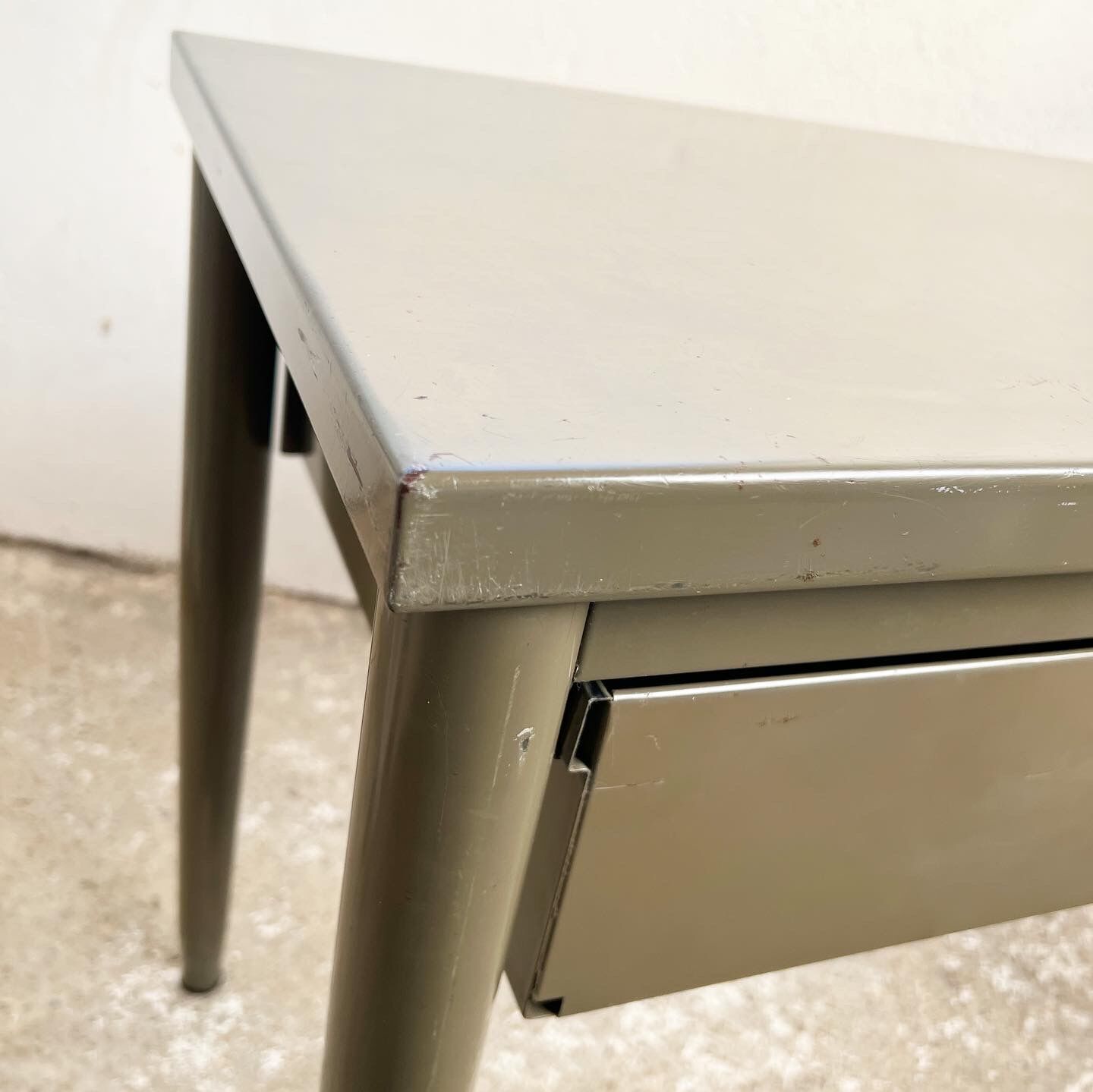 Vintage khaki metal desk